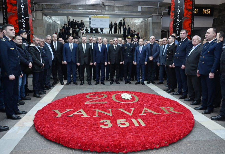 Bakı metrosunda 20 Yanvar şəhidlərinin xatirəsi anılıb