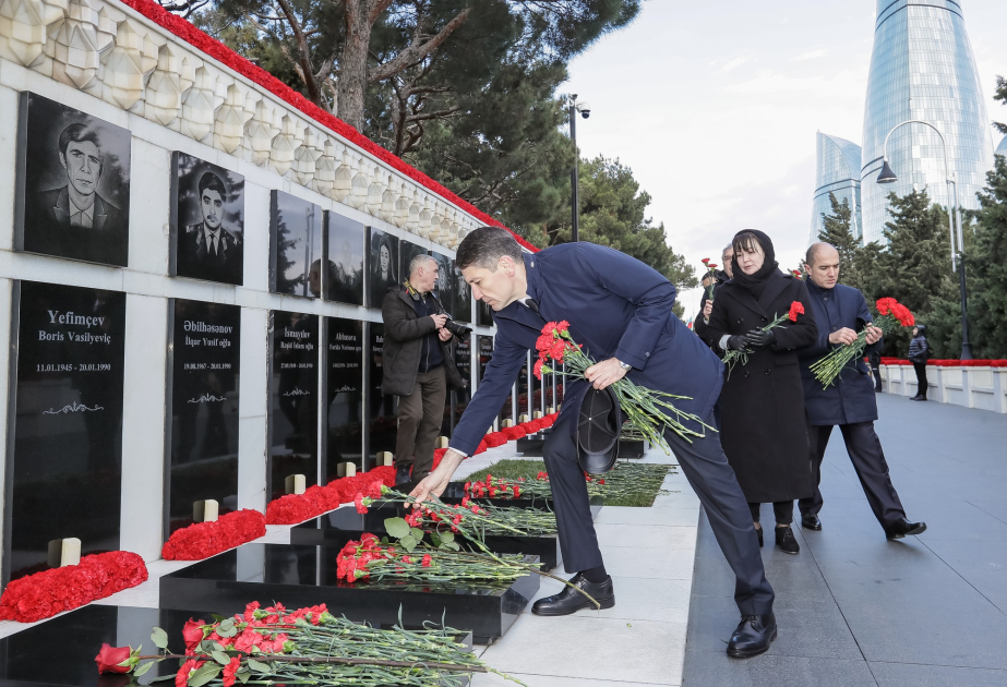 Əmək və Əhalinin Sosial Müdafiəsi Nazirliyinin kollektivi Şəhidlər xiyabanını ziyarət edib