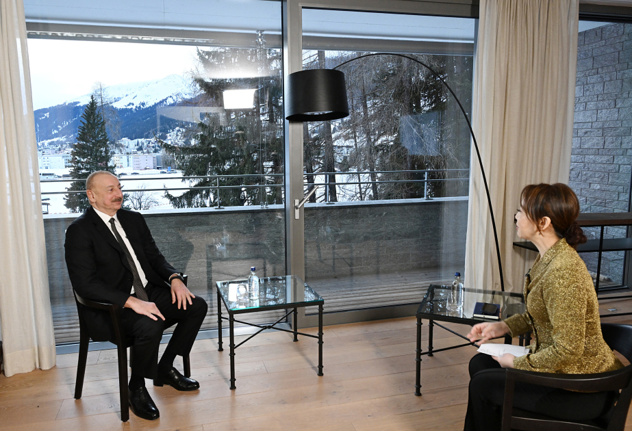 President Ilham Aliyev was interviewed by China's CGTN news channel in Davos