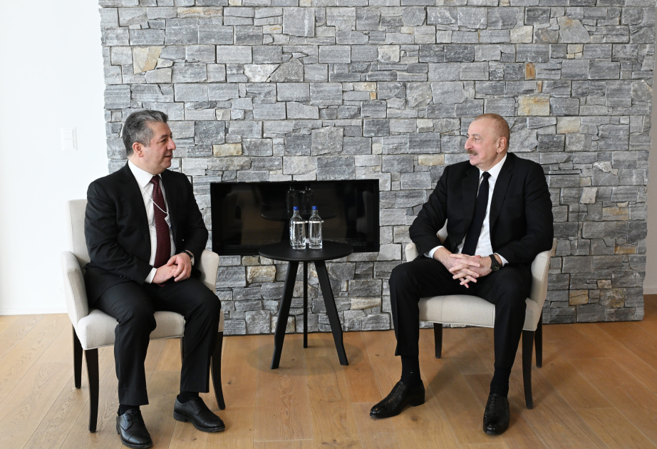 El Presidente Ilham Aliyev se reúne en Davos con el Primer Ministro de la región Kurdistán iraquí ACTUALIZADO