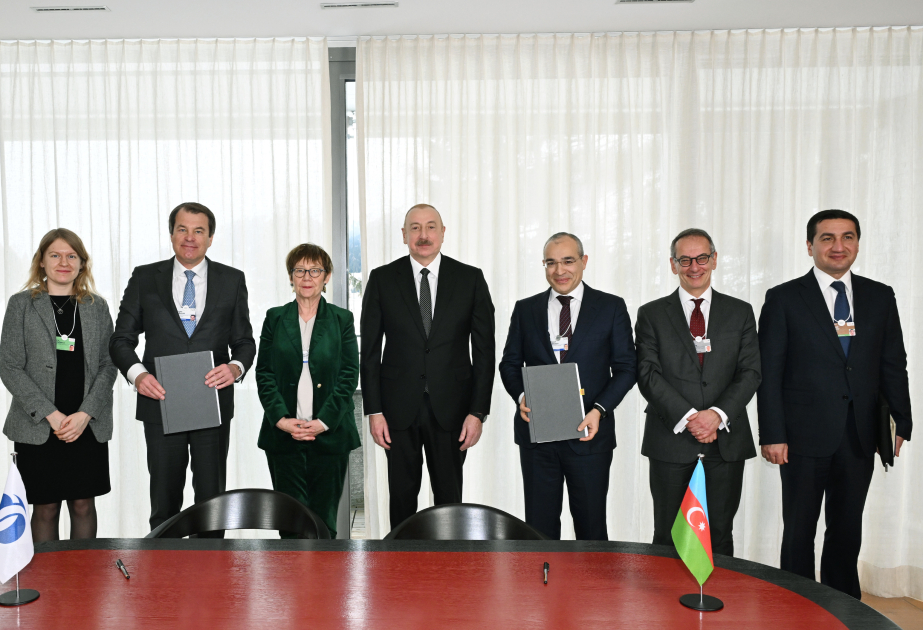 El Presidente Ilham Aliyev se reunió con la Presidenta del BERD en Davos