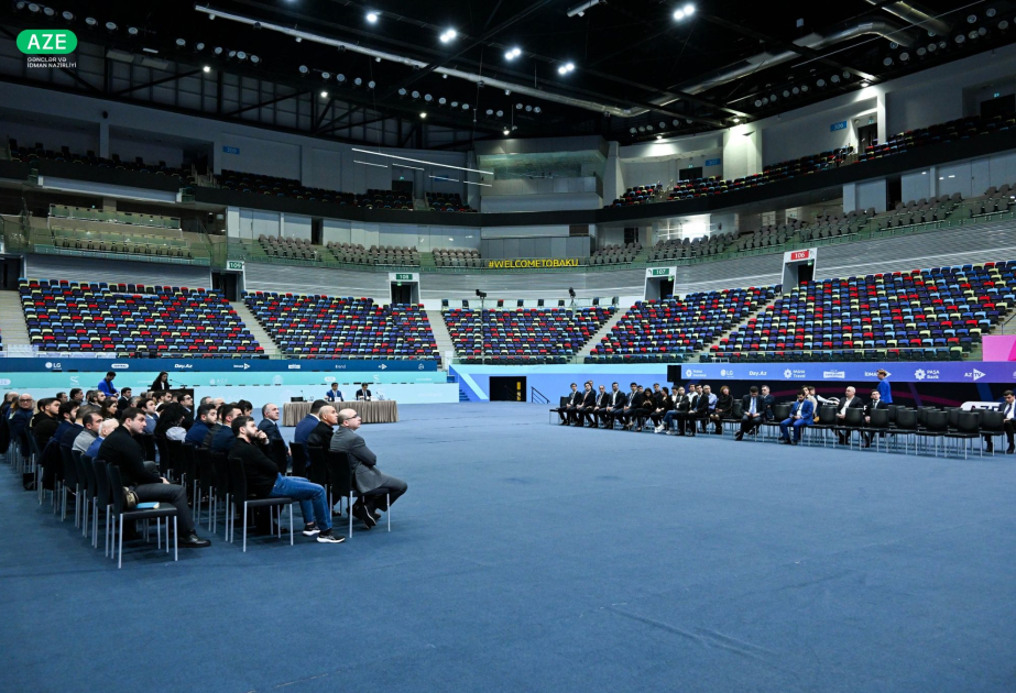 Milli Gimnastika Arenasında idman federasiyalarının nümayəndələri ilə görüş olub
