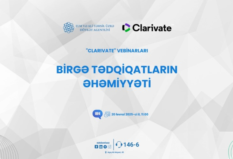 “Clarivate” vebinarları davam edir