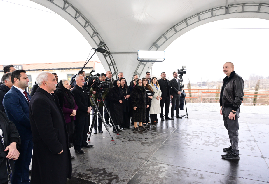 President Ilham Aliyev reviewed restoration efforts on individual houses and infrastructure in Khojaly’s Ballija village, met with a group of relocated residents