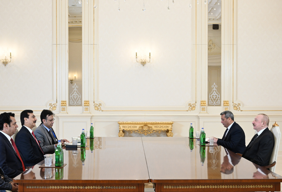 Präsident von Aserbaidschan Ilham Aliyev empfängt pakistanischen Senatsvorsitzenden AKTUALISIERT VIDEO