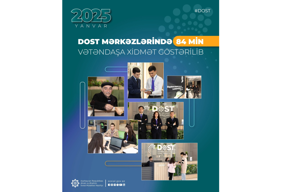 Ötən ay DOST mərkəzlərində 84 min vətəndaşa xidmət göstərilib