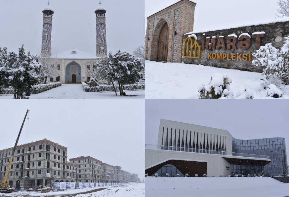 Заново отстраиваемый Агдам в снежном убранстве ФОТО
