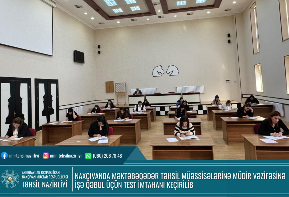 Naxçıvanda bağça müdiri vəzifəsinə işə qəbul imtahanının test mərhələsi təşkil olunub