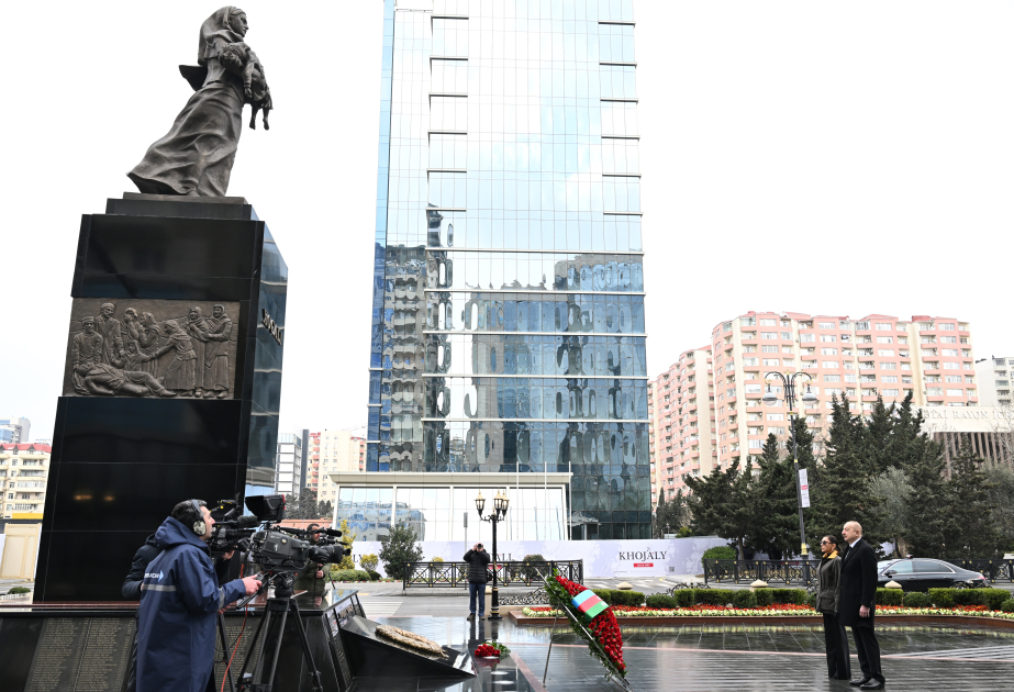 President Ilham Aliyev and First Lady Mehriban Aliyeva visited Khojaly Genocide Memorial VIDEO