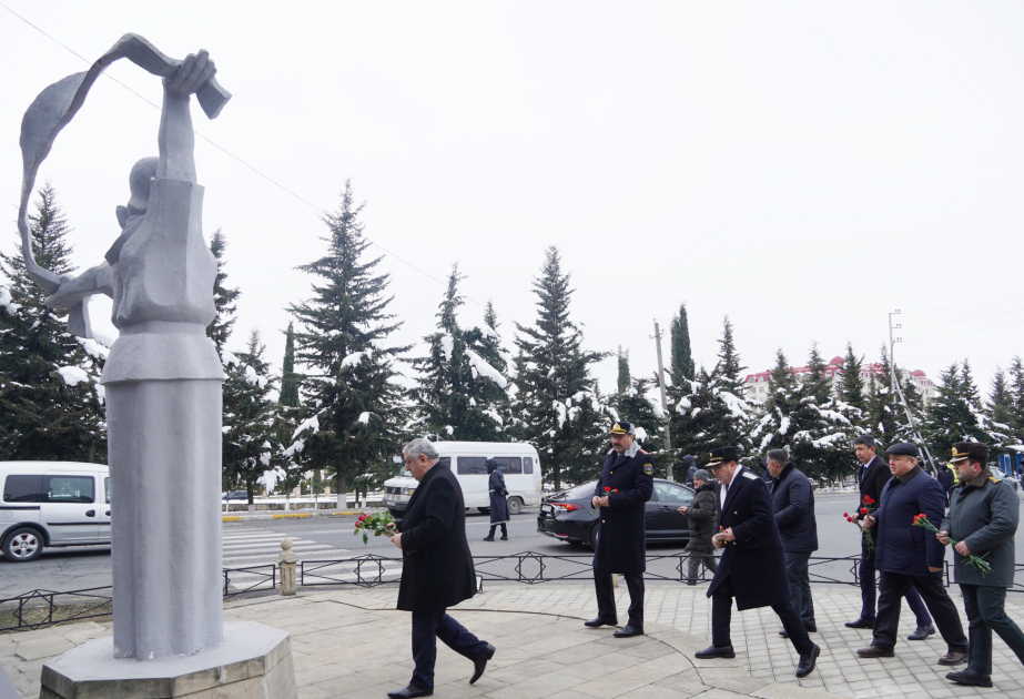 Zaqatalada Xocalı soyqırımı abidəsi ziyarət olunub
