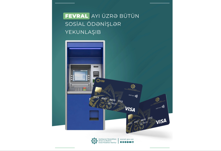Fevral ayı üzrə bütün sosial ödənişlər yekunlaşıb