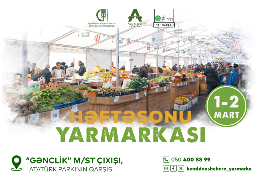 Bakıda növbəti “Kənddən Şəhərə” həftəsonu yarmarkası keçiriləcək