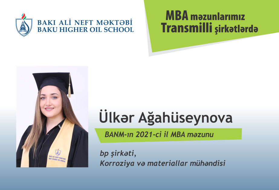 BANM-in daha bir MBA məzunu bp-də çalışır