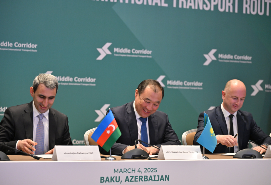 “Trans-Xəzər Beynəlxalq Nəqliyyat Marşrutu” Beynəlxalq Assosiasiyası Hüquqi Şəxslər Birliyinin ümumi yığıncağının protokolu imzalanıb VİDEO