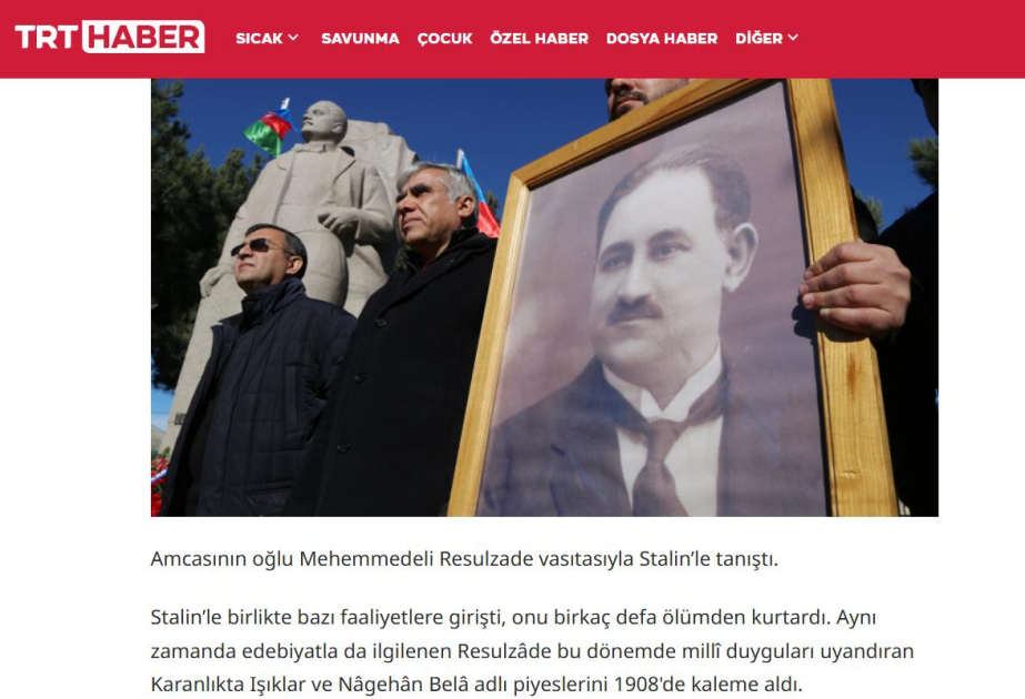 “TRT Haber” Məhəmməd Əmin Rəsulzadənin ömür yoluna həsr olunmuş reportaj yayımlayıb