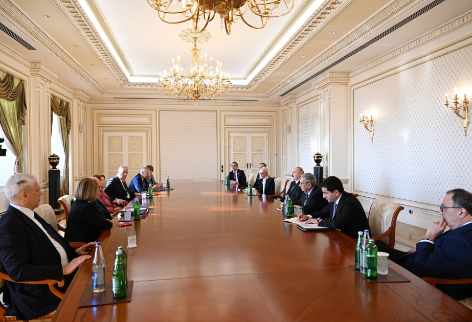 President Ilham Aliyev received co-chairs and members of Board of Trustees of Nizami Ganjavi International Center VIDEO