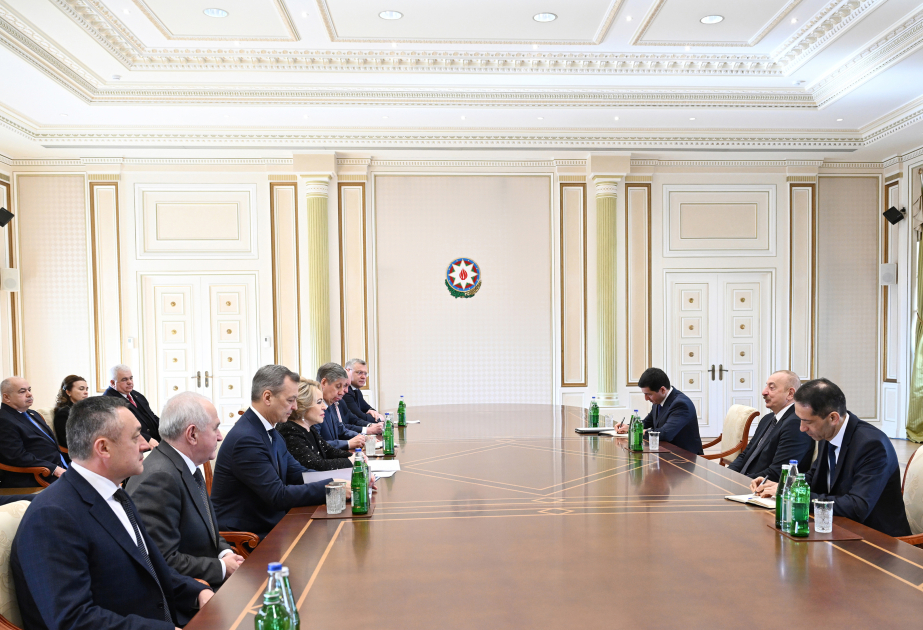 El Presidente de Azerbaiyán recibe a una delegación encabezada por la Presidenta del Consejo de la Federación de la Asamblea Federal de Rusia