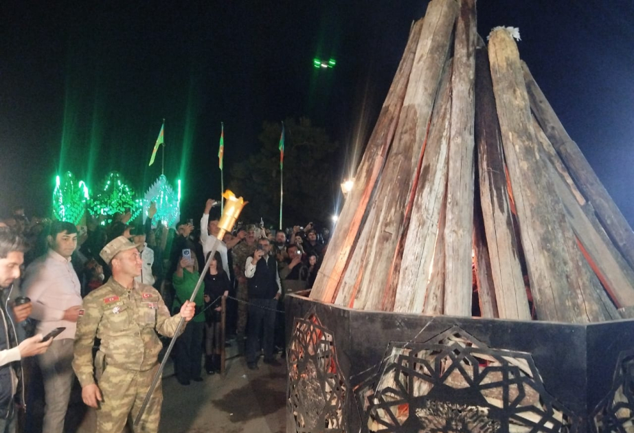 Xankəndidə Novruz tonqalı alovlandırılıb