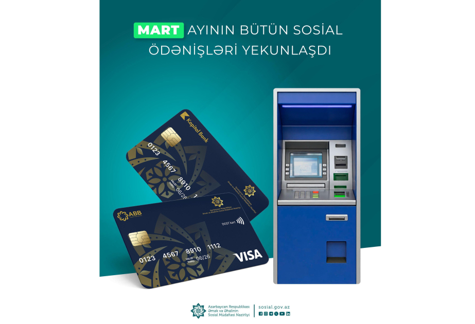 Mart ayının bütün sosial ödənişləri yekunlaşıb