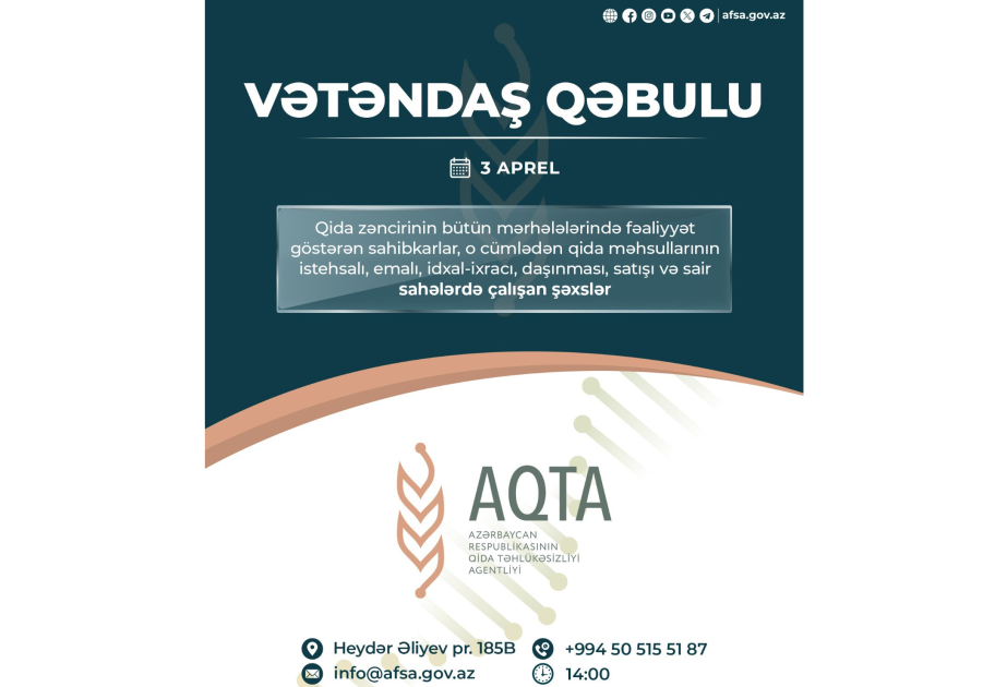 AQTA sədri qida sahəsində fəaliyyət göstərən sahibkarlarla görüşəcək