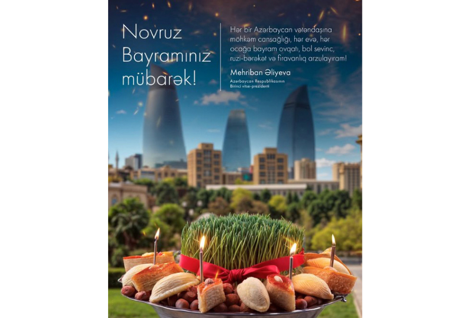 La Vicepresidenta Primera Mehriban Aliyeva comparte un post con motivo de la fiesta de Novruz