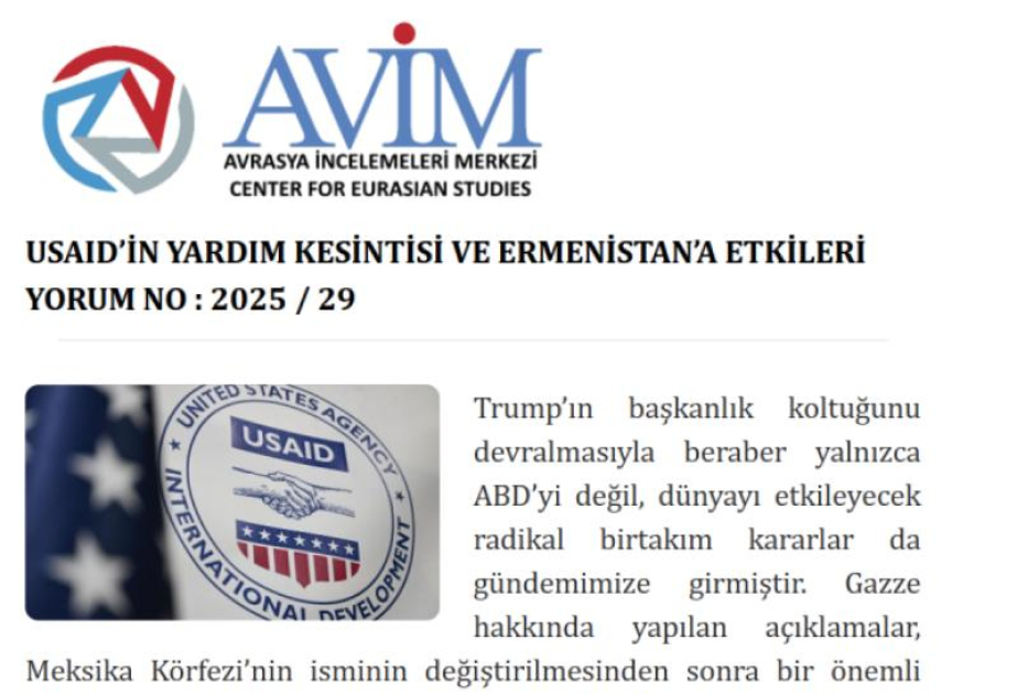 Türkiyəli ekspert: Ermənistan USAID və Aİ-nin köməyinə deyil, qonşularla sağlam münasibətlərə güvənməlidir