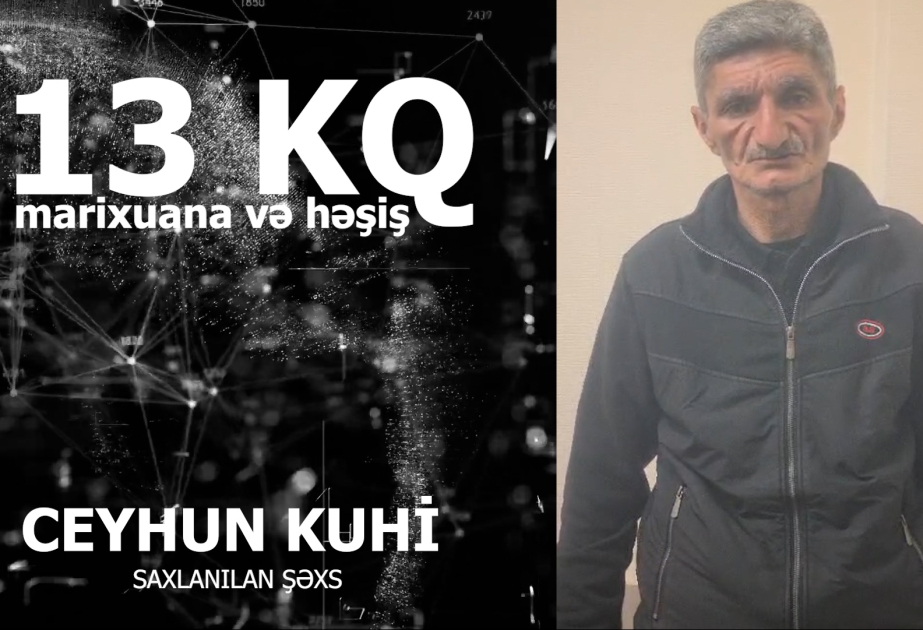 Narkokuryerdən 13 kiloqram marixuana və həşiş aşkarlanaraq götürülüb VİDEO