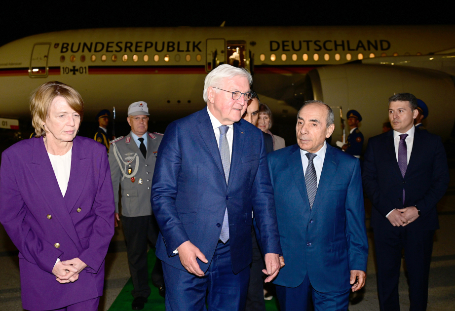 German President Frank-Walter Steinmeier arrives in Azerbaijan for official visit