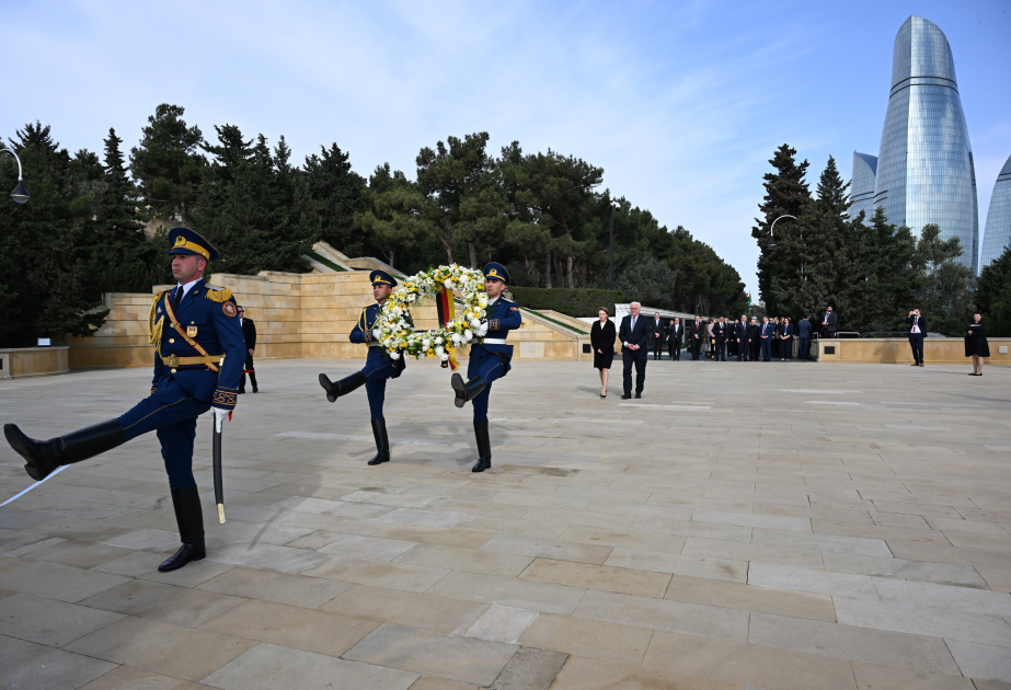 President of Germany Frank-Walter Steinmeier visits Alley of Martyrs in Baku