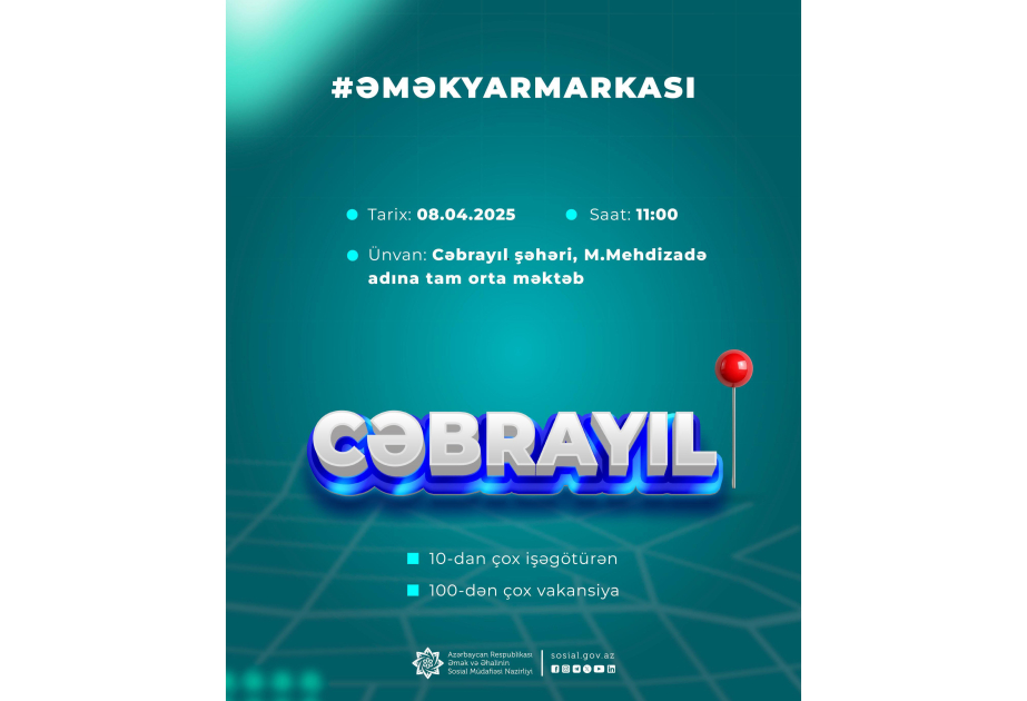 Cəbrayıl və Laçında növbəti əmək yarmarkaları keçiriləcək
