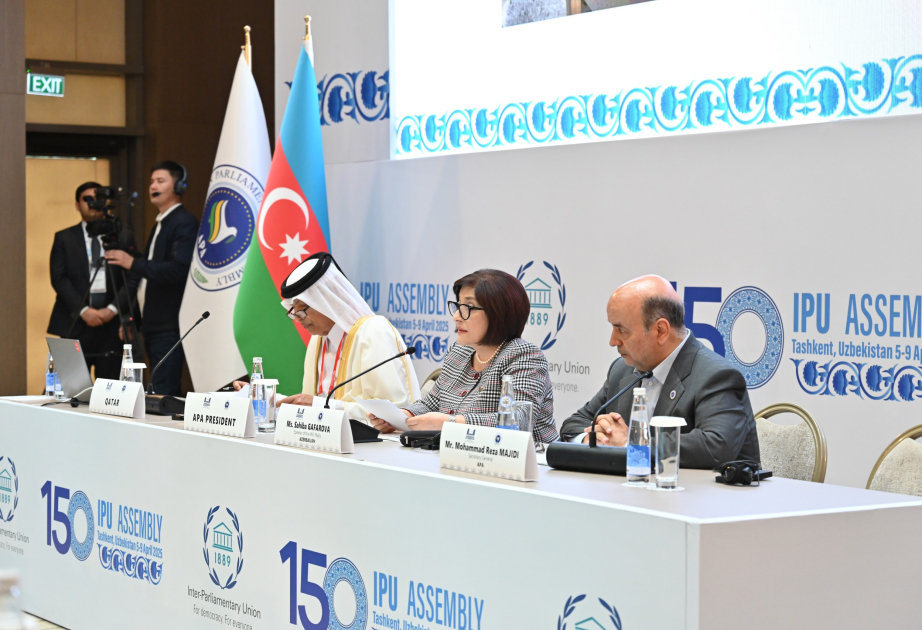 Parlamentssprecherin Sahiba Gafarova spricht bei Koordinierungstreffen der Asiatischen Parlamentarischen Versammlung