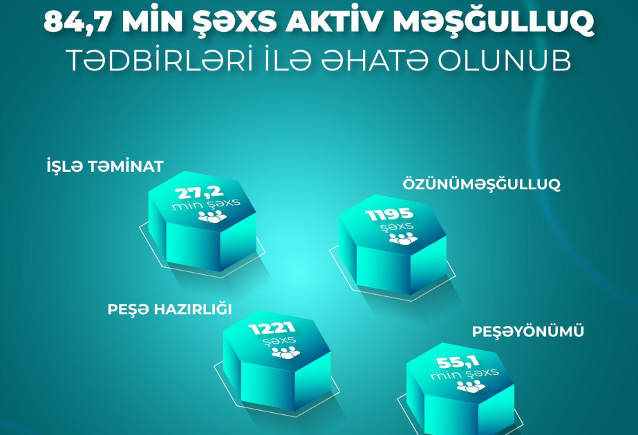 Ötən üç ayda 84,7 min şəxs aktiv məşğulluq tədbirləri ilə əhatə olunub