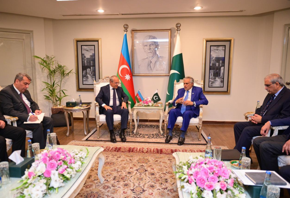 Pakistans stellvertretender Premierminister trifft sich mit aserbaidschanischem Wirtschaftsminister Mikayil Jabbarov