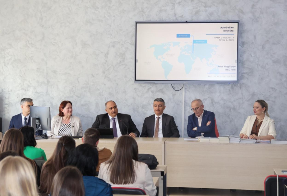 BSU-nun rektoru Albaniyanın Tirana Universitetində tələbələrlə görüş keçirib