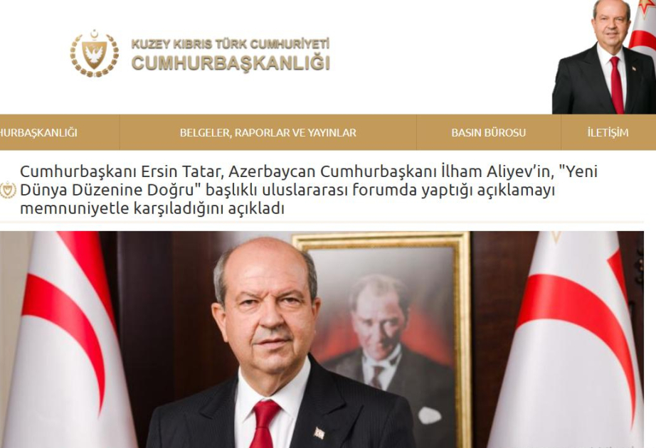 Ersin Tatar: “Expreso mi sincero agradecimiento al presidente Ilham Aliyev por su firme apoyo a la República Turca del Norte de Chipre”