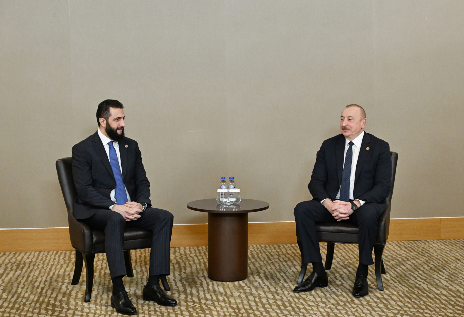 President Ilham Aliyev met with Interim President of Syria in Antalya VIDEO