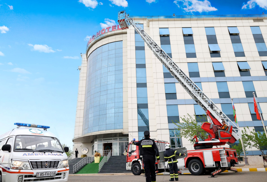 Naxçıvanda hotel işçiləri üçün yanğın-taktiki təlim keçirilib VİDEO