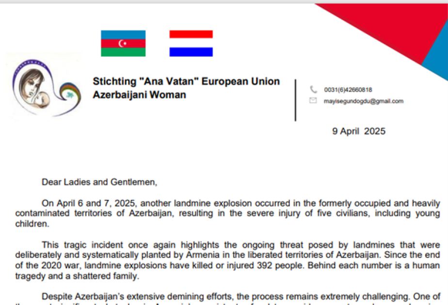 Азербайджанская диаспора в Европе выразила протест против минного террора Армении