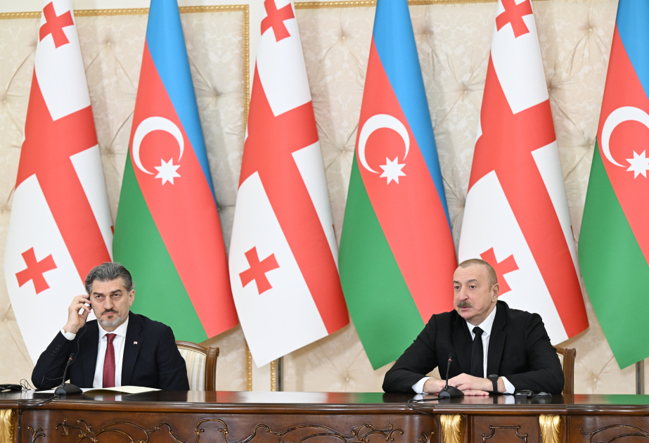 Los Presidentes de Azerbaiyán y Georgia hacen declaraciones a la prensa