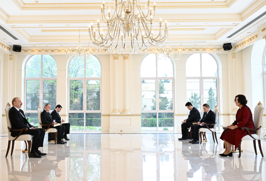 El Presidente de Azerbaiyán recibió las credenciales de la Embajadora entrante de China en Azerbaiyán