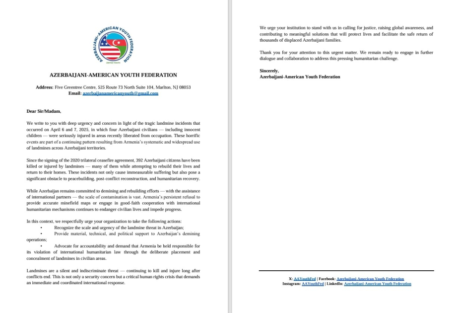 La diáspora azerbaiyana en varios países protestó contra el terror de las minas armenias