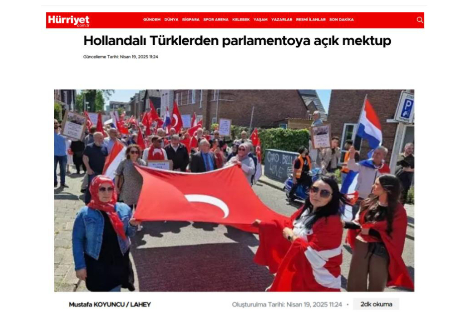 KİV: Türkiyə diasporu Niderland parlamentinin qərəzli mövqeyini pisləyib