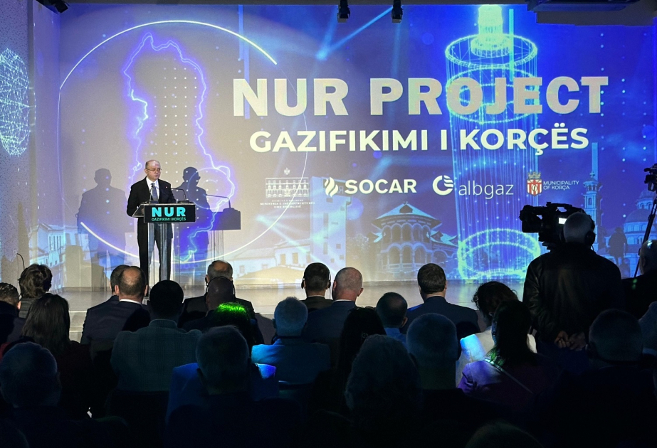 Energetika naziri Albaniyanın Korça şəhərinin qazlaşdırılması layihəsinin təqdimatında iştirak edib