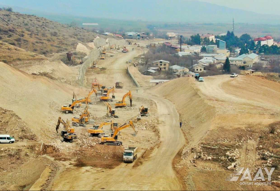 Ağdam-Əsgəran-Xocalı-Xankəndi yolunun tikintisi sürətlə davam etdirilir VİDEO