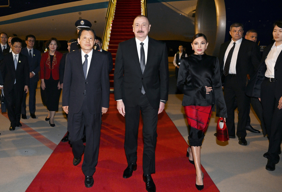 President of Azerbaijan Ilham Aliyev arrived in China for state visit VIDEO