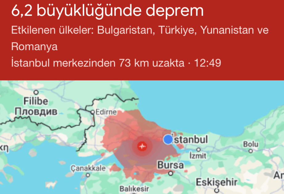 Son bir saatda İstanbulda səkkiz zəlzələ olub