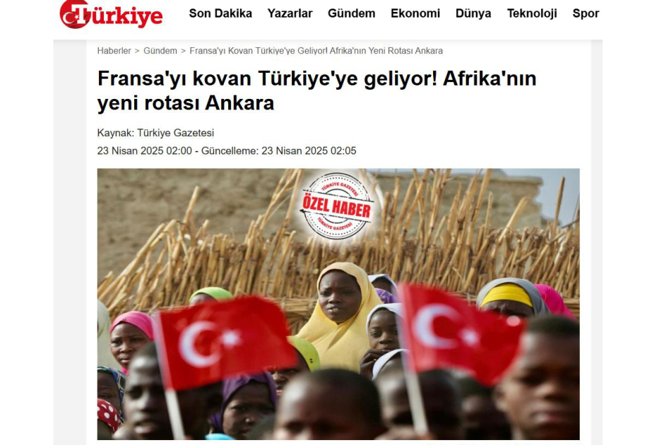 “Türkiye” qəzeti: Fransanı qovan Afrika ölkələri Ankara ilə yaxınlaşır