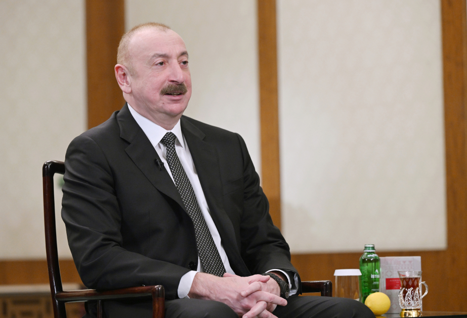 El Presidente de Azerbaiyán concedió una entrevista al canal de televisión chino CGTN en Beijing