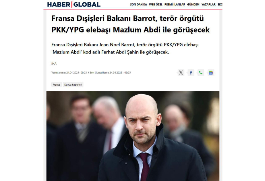 Media: Fransa XİN-in rəhbəri Suriyadakı terrorçuların başçısı ilə görüş elan edib