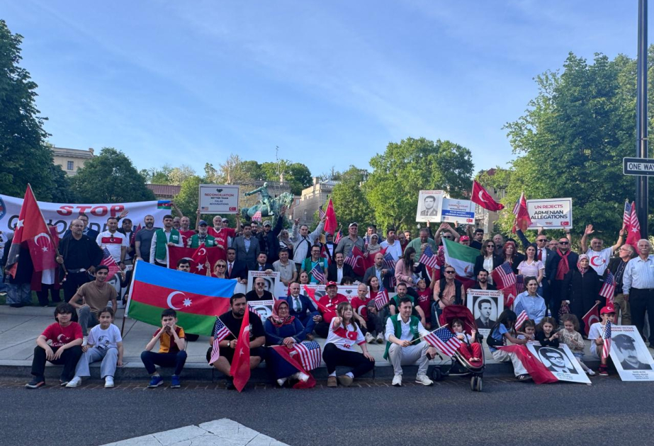 Turkish & Azerbaijani Diasporas hold peaceful rally in Washington D.C. against myth of "Armenian genocide"